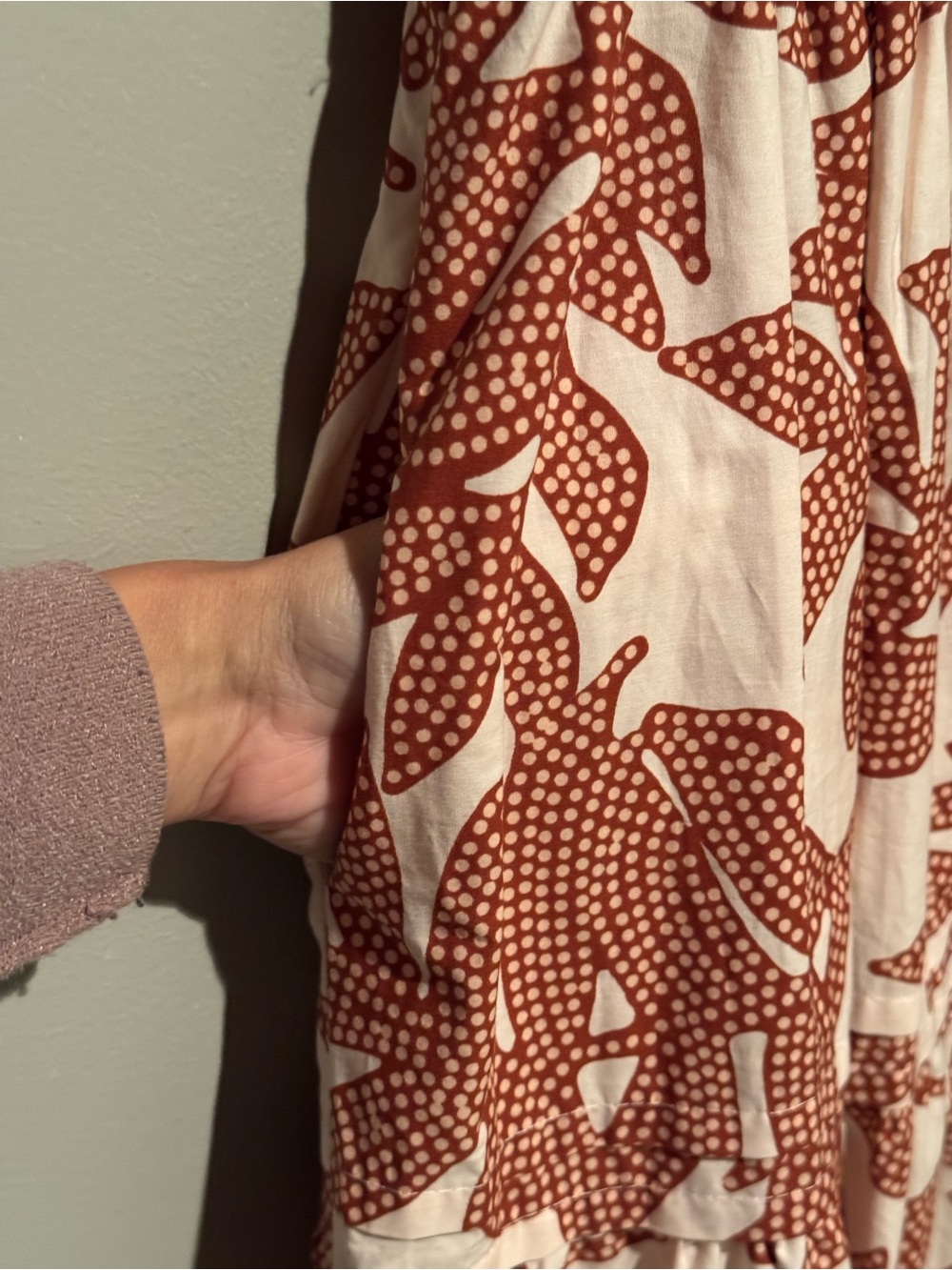 Anthropologie Somerset Maxi in Neutral Dotted Floral Cotton Tiered Dress XXS - Picture 12 of 14